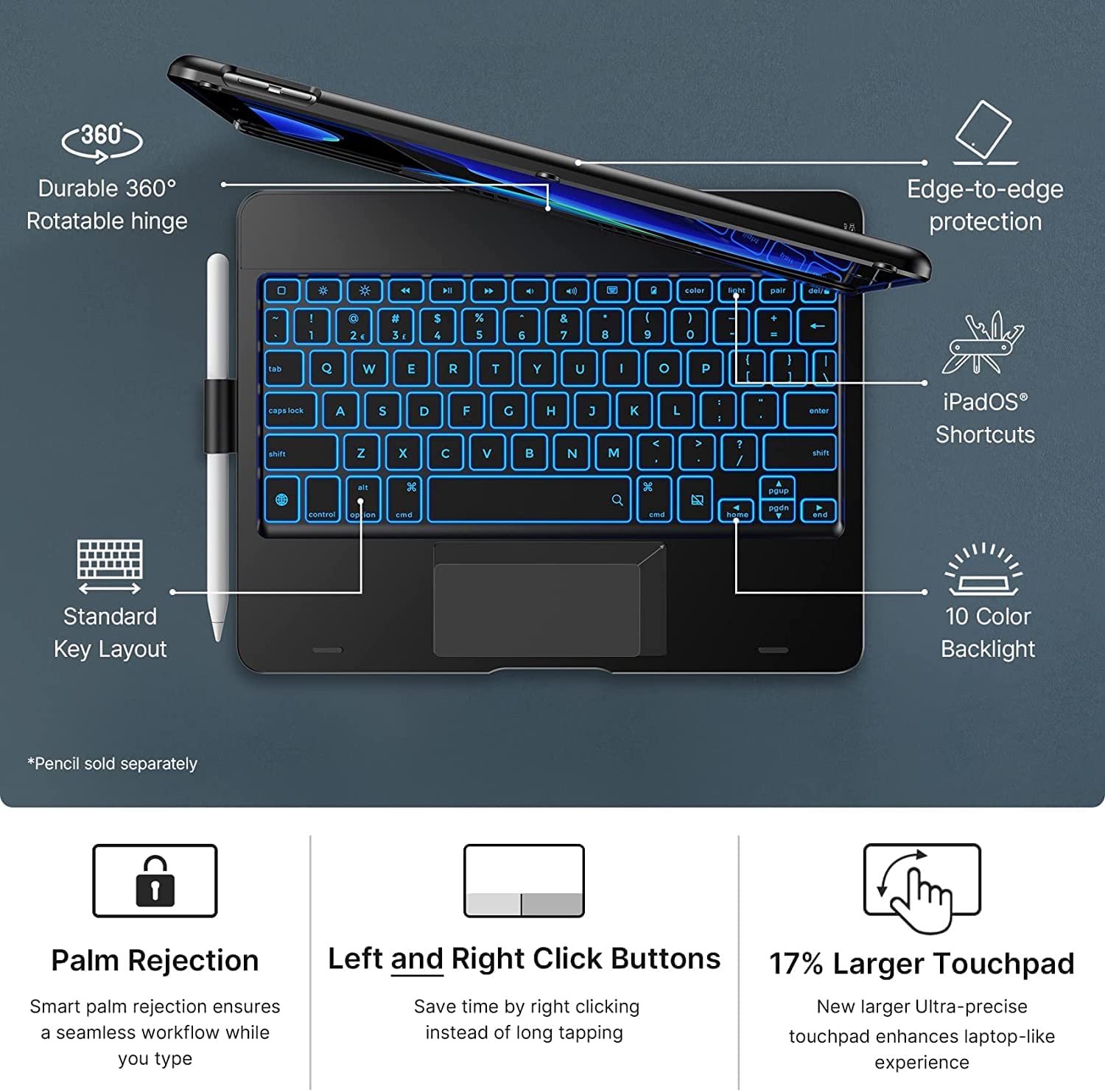 LAVO-TECH Touchpad iPad Keyboard Case 10.210.5 Algeria