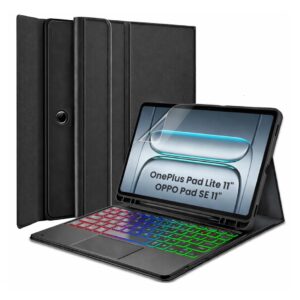 Bluetooth Keyboard with Case (RTSY) for One Plus Pad Lite (11 Inch) with Multi Touch Trackpad & 7-Colors Backlit, Mutiple Viewing Angle, Magnetically Detachable Wireless