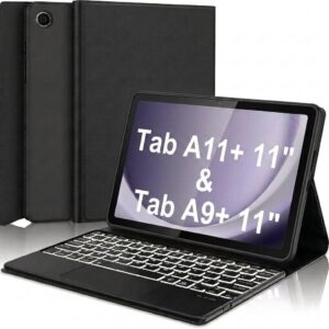 typecase bluetooth Keyboard case for Samsung Galaxy Tab A11 Plus & A9+ (11 Inch) with Touchpad & 7-Colors Backlit, 1 Year Replacement Warranty