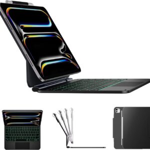 typecase Edge Magic for iPad Pro 11 (M5/M4, 2025/2024) with 11 Colors Backlight & Precision Multi Touch Trackpad, 1 Year Replacement Warranty