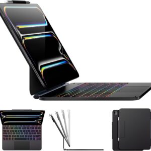 typecase Edge Keyboard Case for iPad Pro 13 inch (M5 / M4)- 2025/2024 with 11 Colors Backlight & Multi Gesture Trackpad, Pencil Holder, 1 Year Warranty