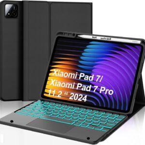 typecase Keyboard Case for Xiaomi Pad 7 /7 Pro (11.2 inch) with Trackpad & 7-Colors Backlit, Pen Slot, Multi Viewing Angle, Bluetooth Keyboard