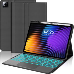 Keyboard Case for Xiaomi Pad 8 /8 Pro, Xiaomi Pad 7/ 7 Pro (11.2 inch) - (RTSY) with Trackpad & 7-Colors Backlit, Pen Slot, 1 Year Replacement Warranty