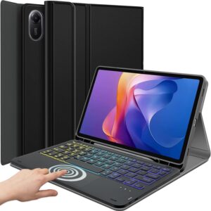 Keyboard with Case for Redmi Pad 2 (11 inch only) with Multi Touch Trackpad & 7-Colors Backlit, Mutiple Viewing Angle, Magnetically Detachable Wireless Bluetooth Keyboard Cover