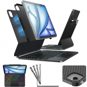 typecase Edge+ for Air 11 (M4-2026 / M3-2025 / M2-2024), Air 5th/4th & Pro 11 (4th/3rd/2nd/1st), Separate Safe Removable Case, Portrait & Typing, 11-Color Backlights
